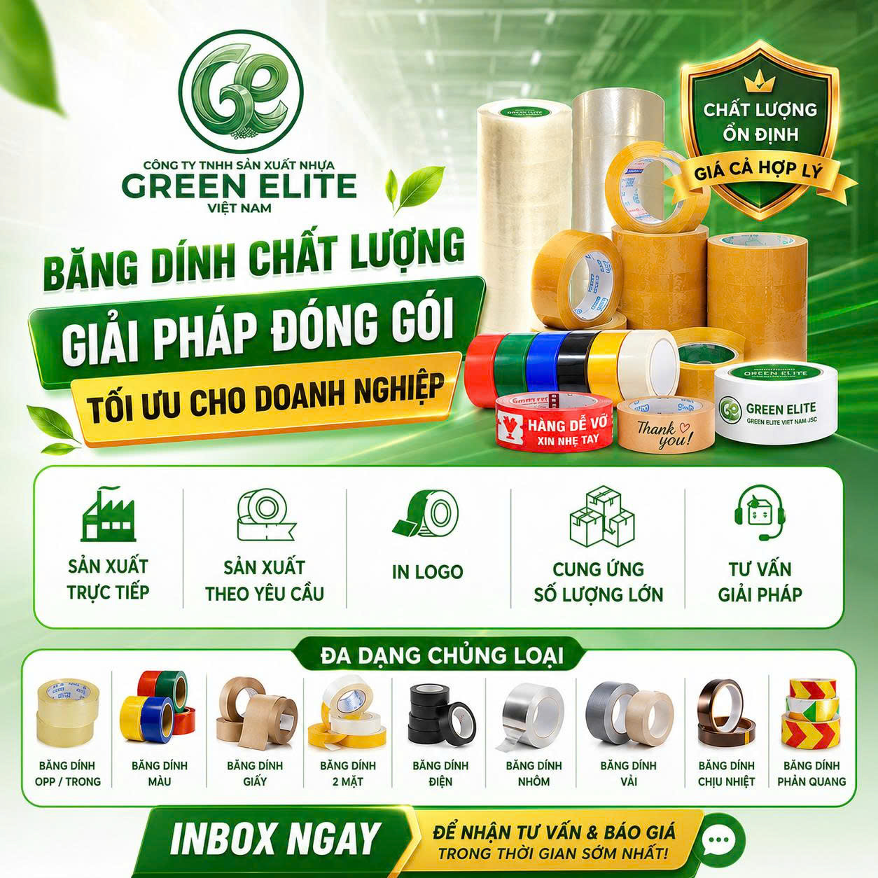 Green Elite Việt Nam chuyên cung cấp giải pháp đóng gói chất lượng cao
