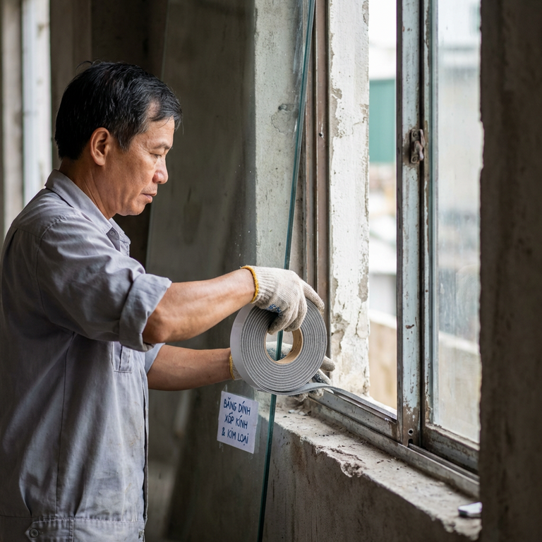 Băng Dính Xốp 2 Mặt Dán Kính Và Những Bề Mặt Khó