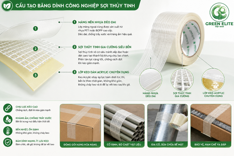 Cấu tạo băng keo sợi thủy tinh