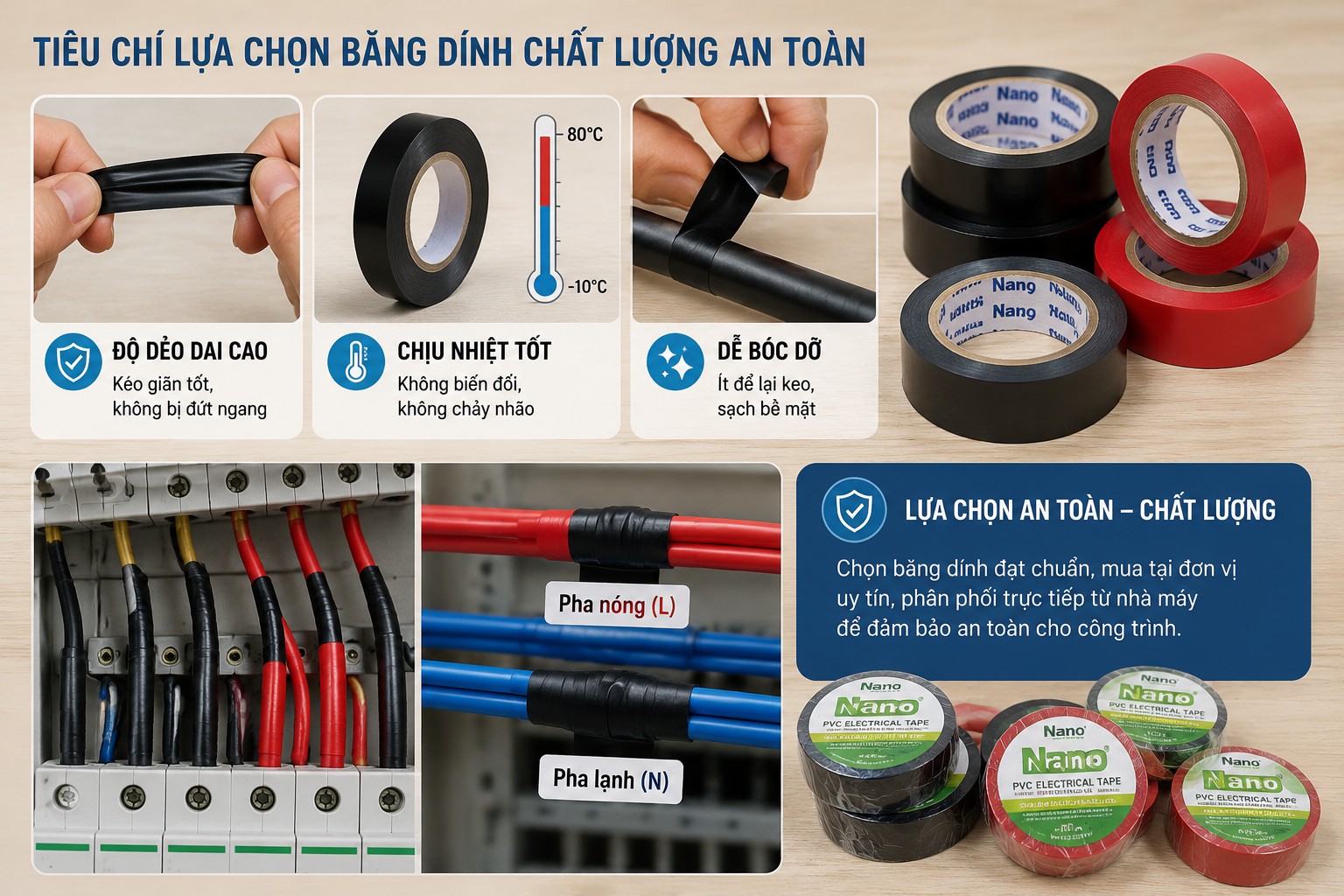 Các tiêu chí lựa chọn băng keo cách điện an toàn
