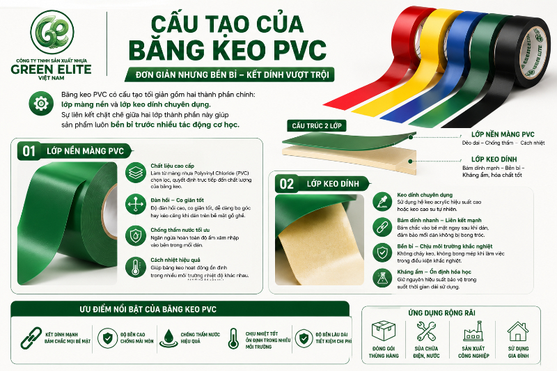 Cấu tạo của băng keo PVC