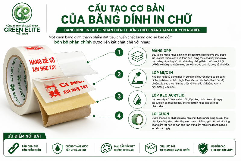Cấu tạo của băng dính in chữ
