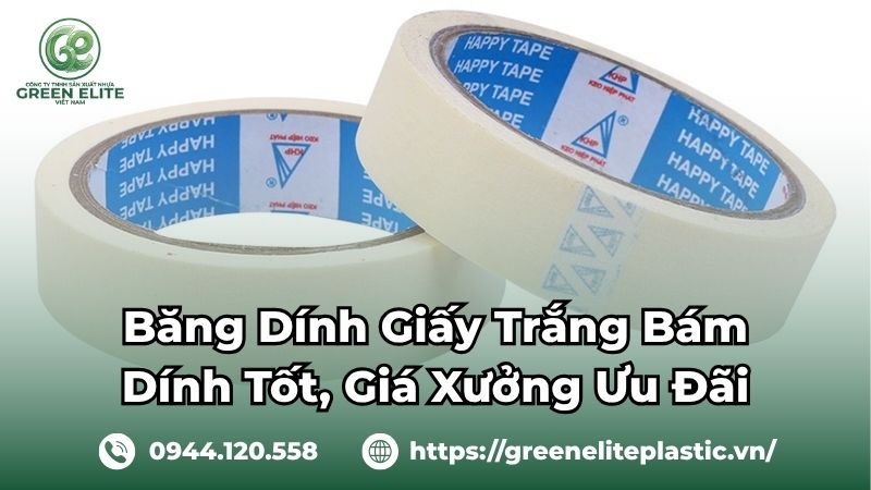 Băng dính giấy trắng chất lượng, giá xưởng