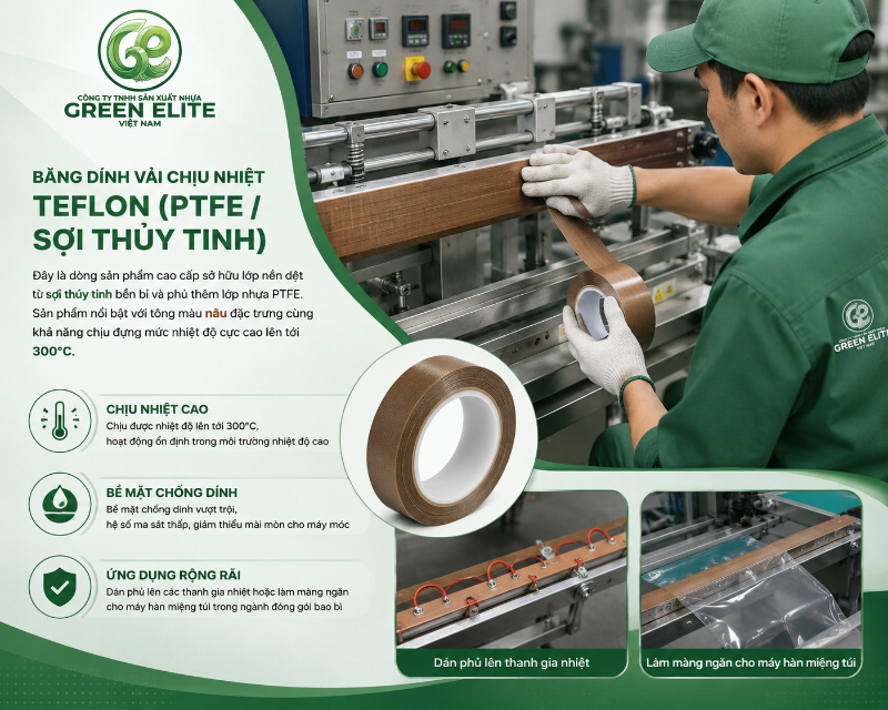 Băng dính vải chịu nhiệt Teflon