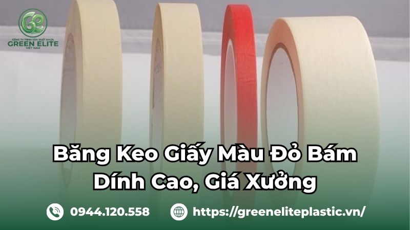 Băng keo giấy màu đỏ giá xưởng
