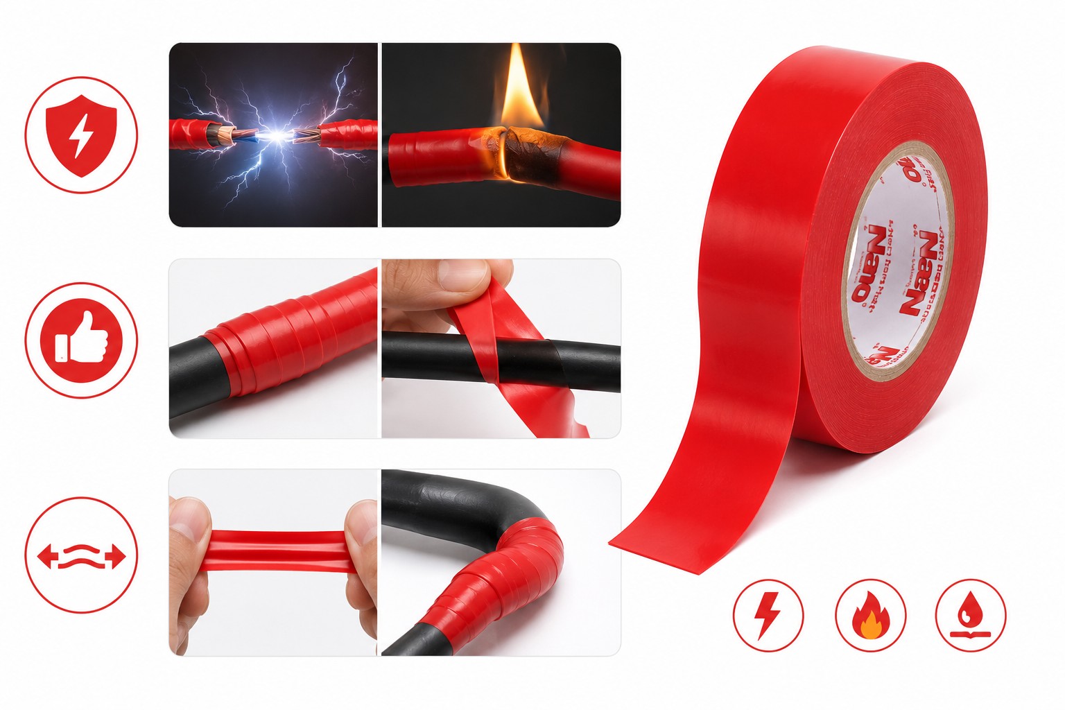 Đặc điểm nổi bật của băng keo điện màu đỏ