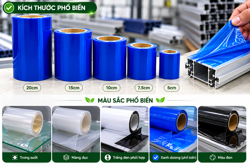 Kích thước và màu sắc