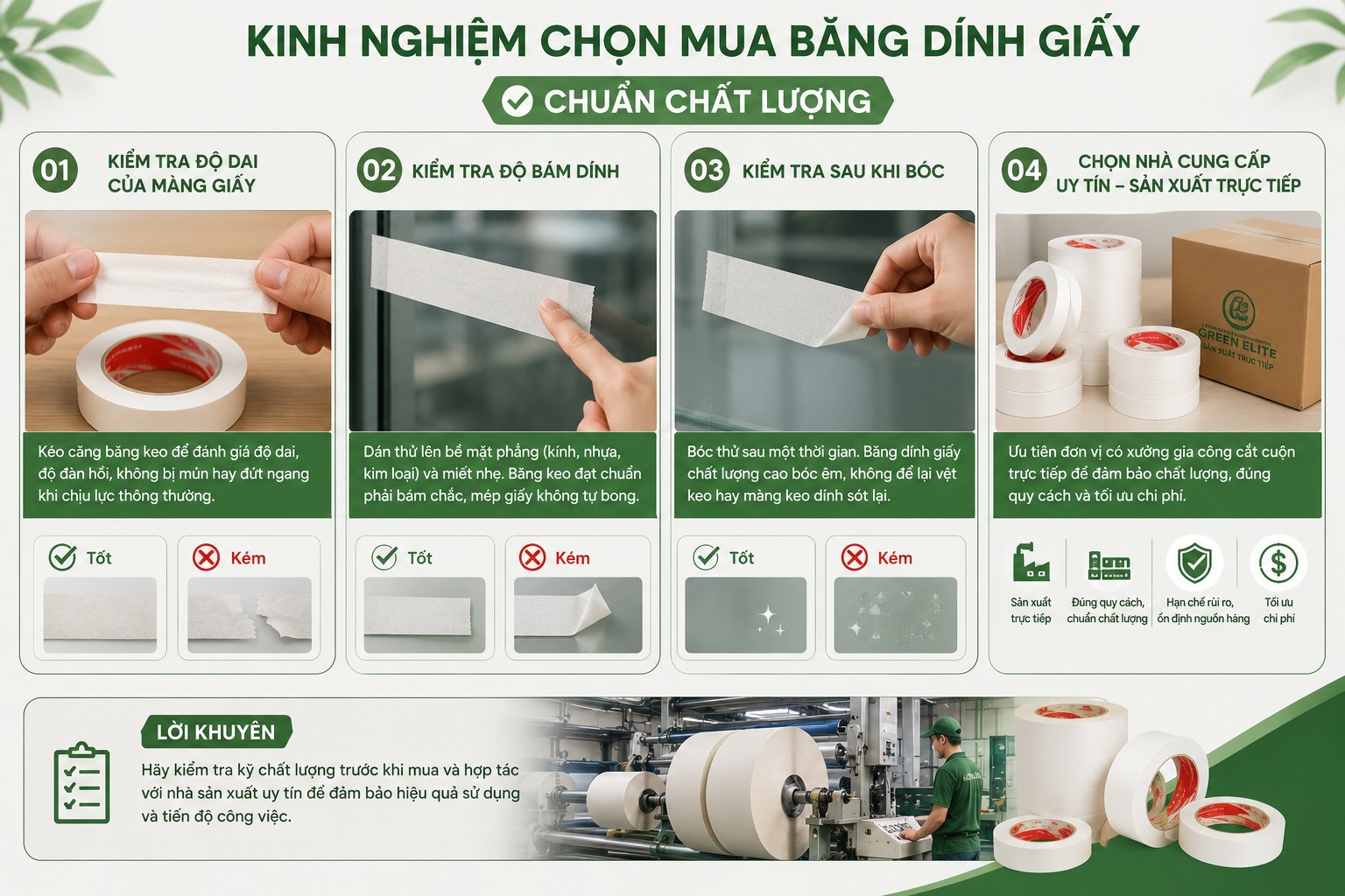 Kinh nghiệm cho mua băng keo giấy trắng cho người mới