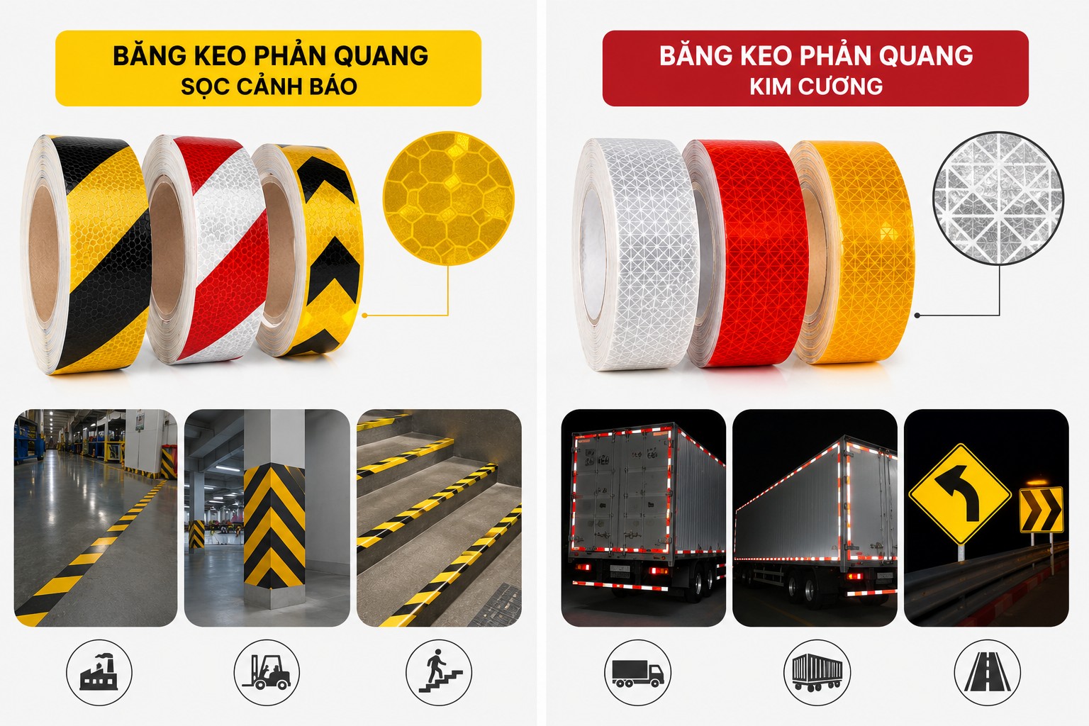 Phân loại băng keo phản quang HCM