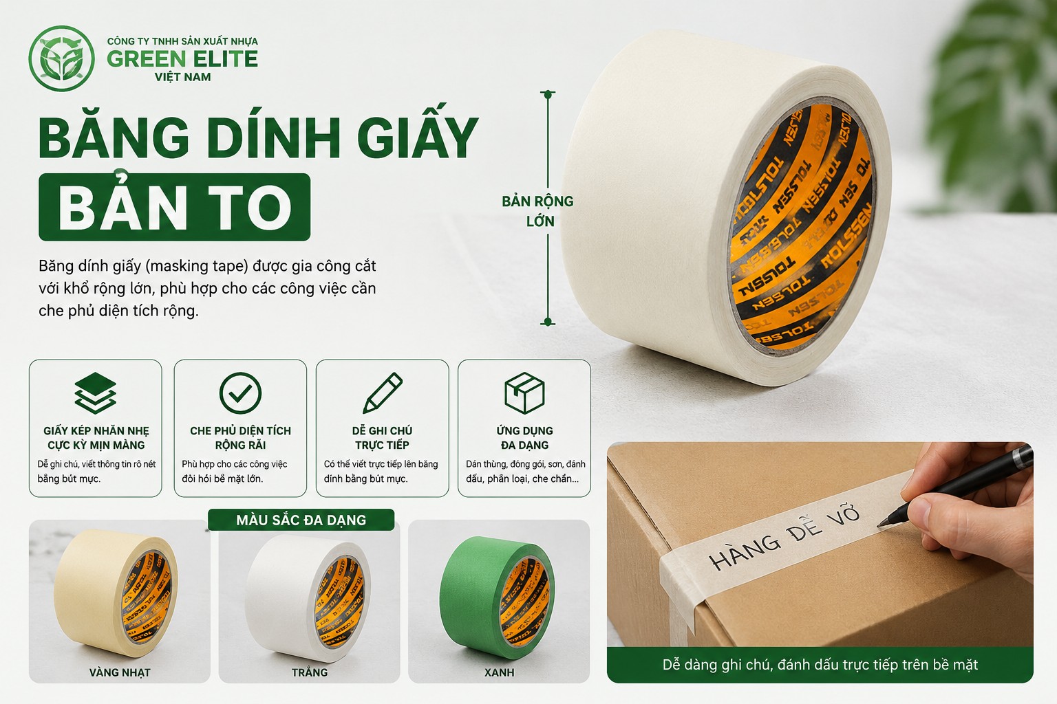Thông tin băng dính giấy bản to