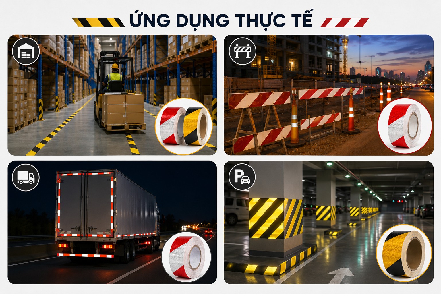 Ứng dụng thực tế của băng dính phản quang
