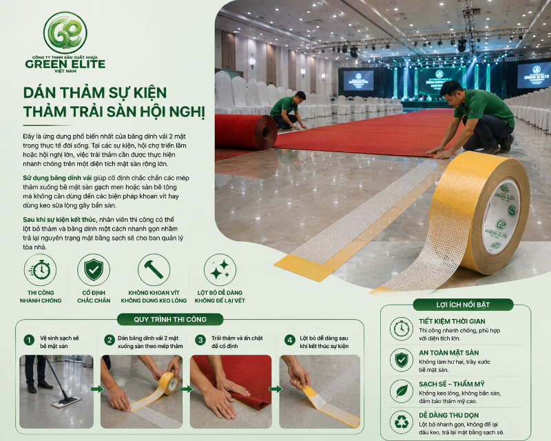 ứng dụng phổ biến giúp dán thảm sự kiện