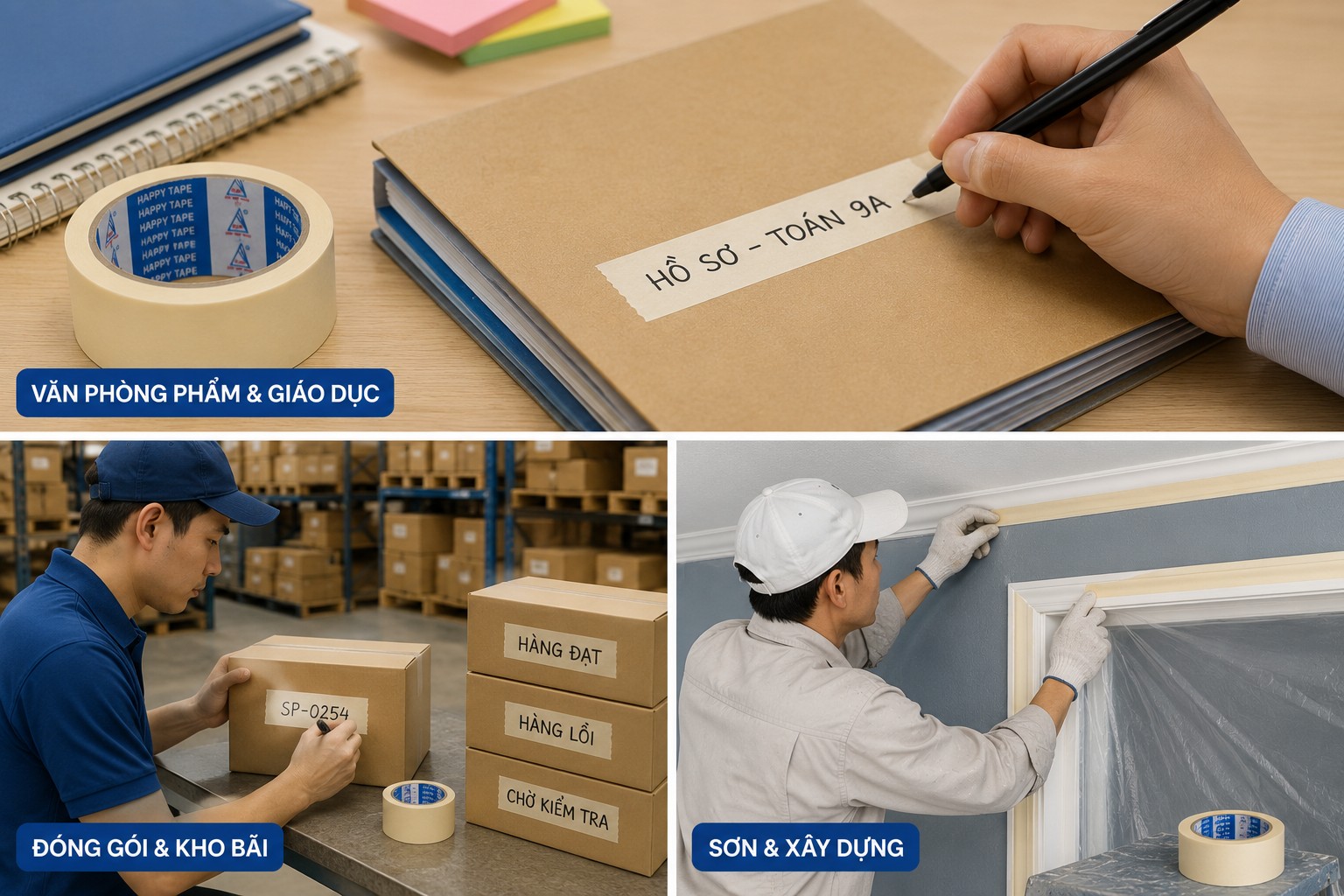 Ứng dụng thực tế của băng dính giấy 5cm
