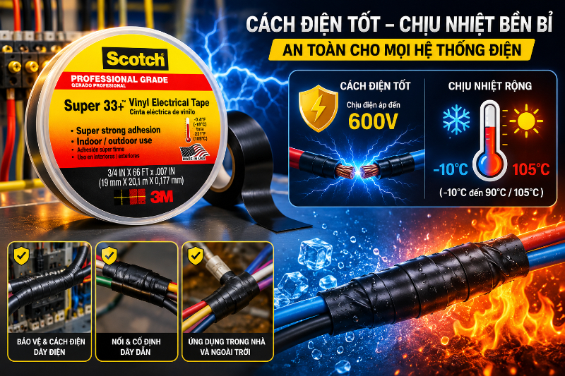 cách điện và chịu nhiệt tốt
