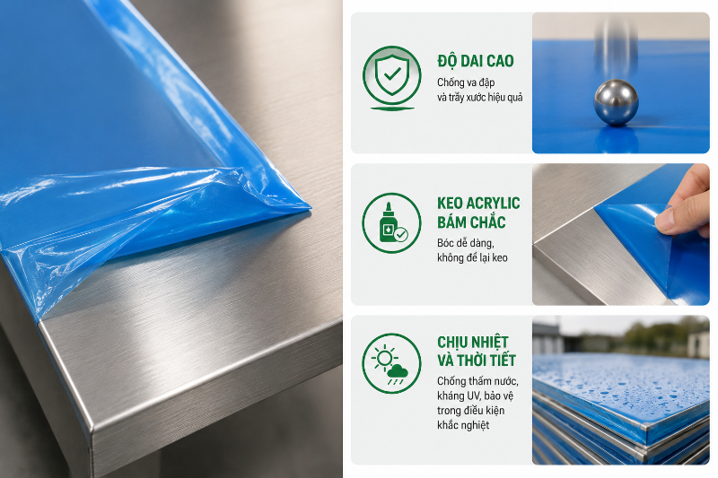 Ưu điểm của bằng keo bảo vệ bề mặt inox