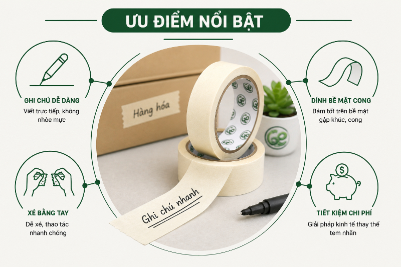 Ưu điểm của băng dính viết chữ