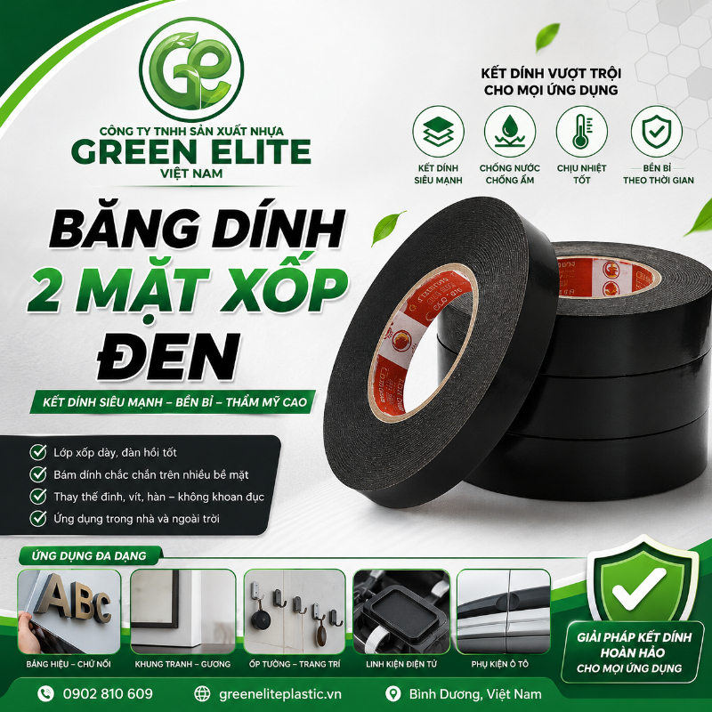 Băng dính 2 mặt xốp đen