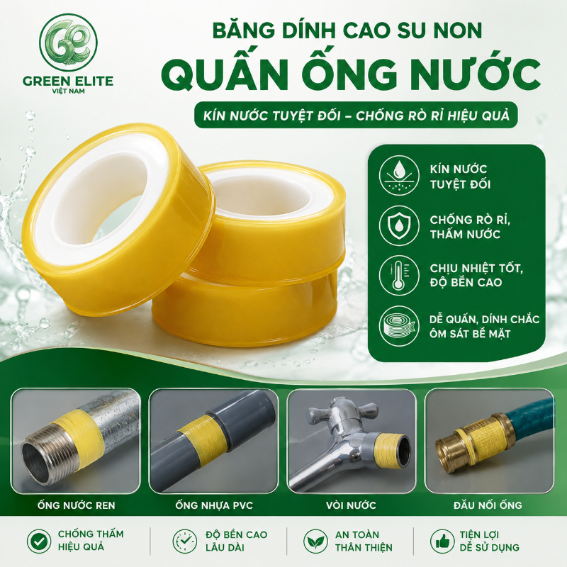 Băng dính cao su non quấn ống nước