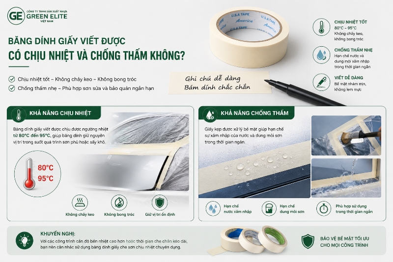 Băng dính giấy chịu nhiệt tốt không