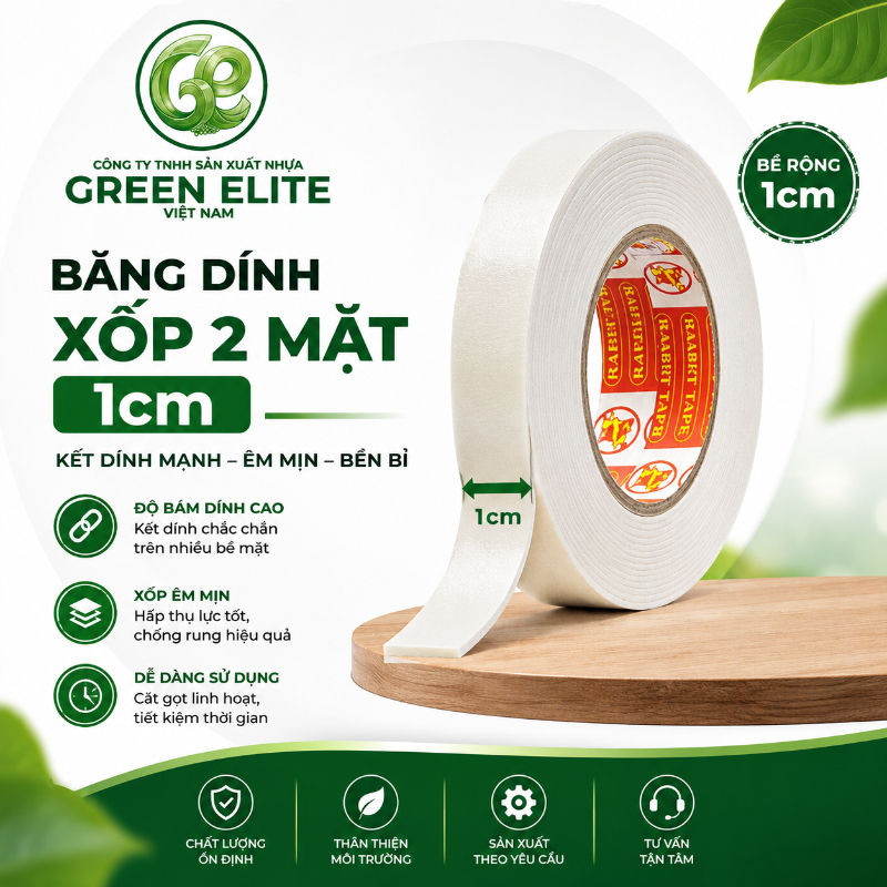 Băng dính xốp 2 mặt 1cm
