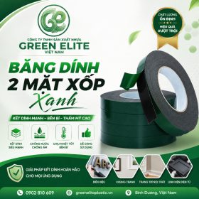 Băng Dính 2 Mặt Xốp Xanh
